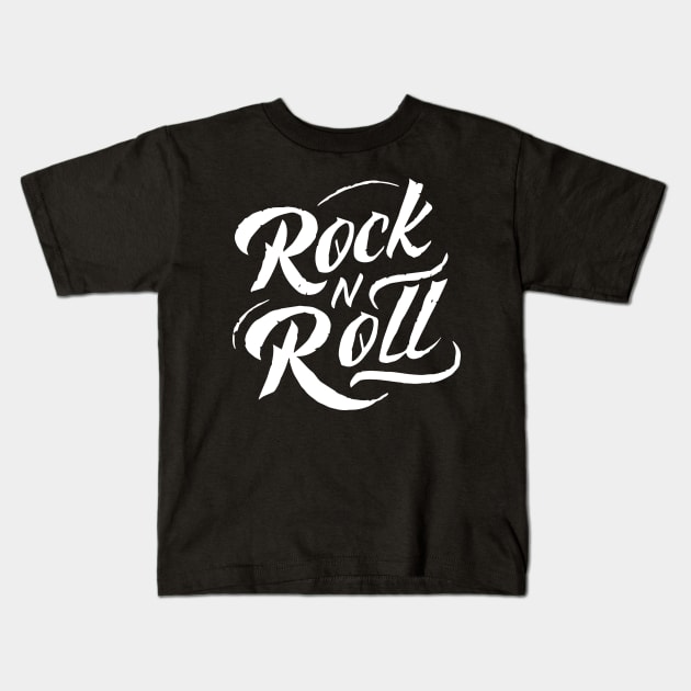 rock n roll logo Kids T-Shirt by lkn